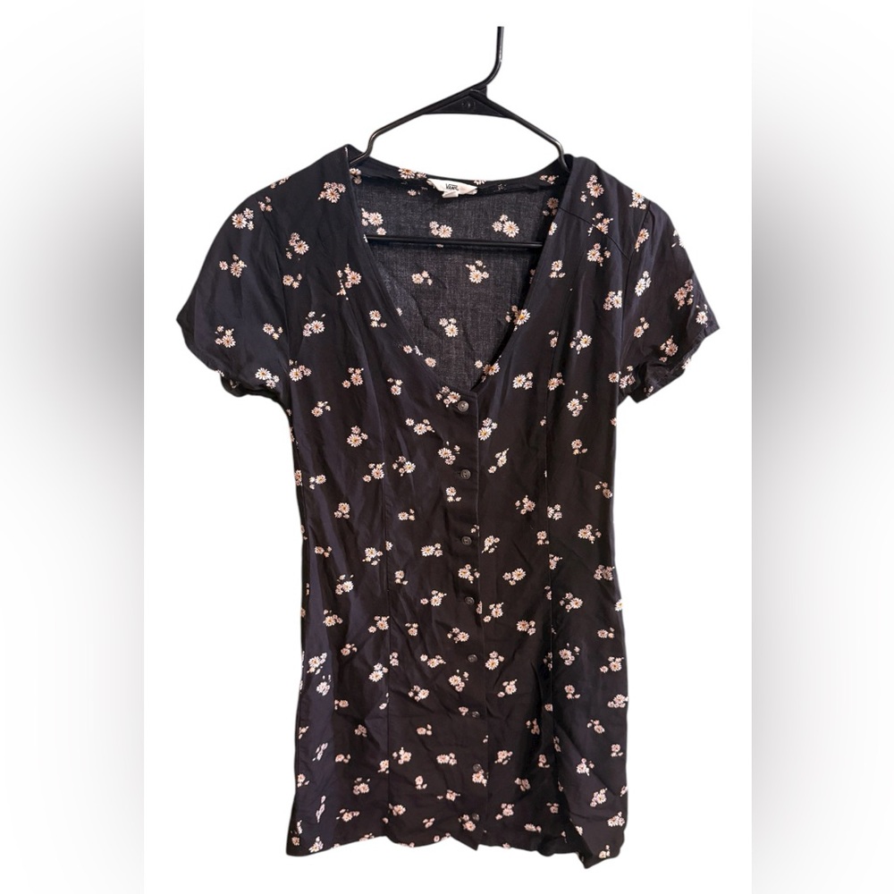 Vans Floral Black Button-Up Dress